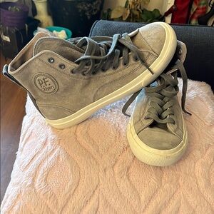 P.F. Flyers Gray and White High-Top Sneakers